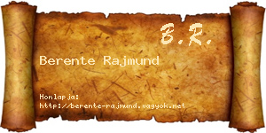 Berente Rajmund névjegykártya